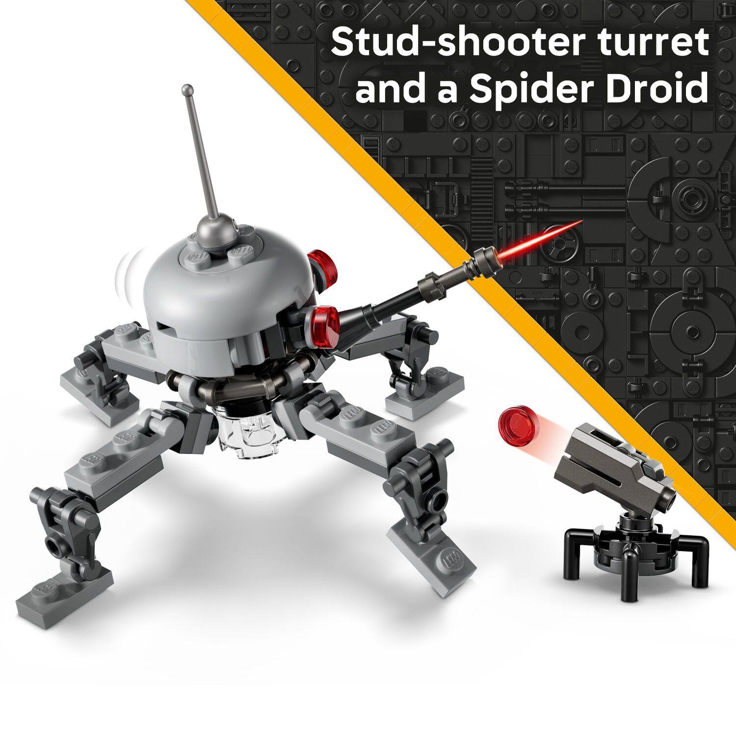Stud-shooter turret and a Spider Droid