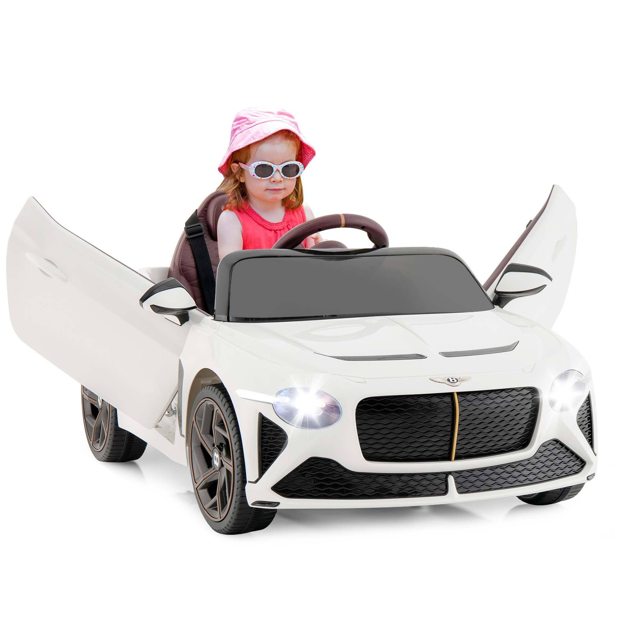 Alt View 8. Costway - Costway 12V Licensed Bentley Bacalar Kids Electric Ride-on Car with Remote Control - White.