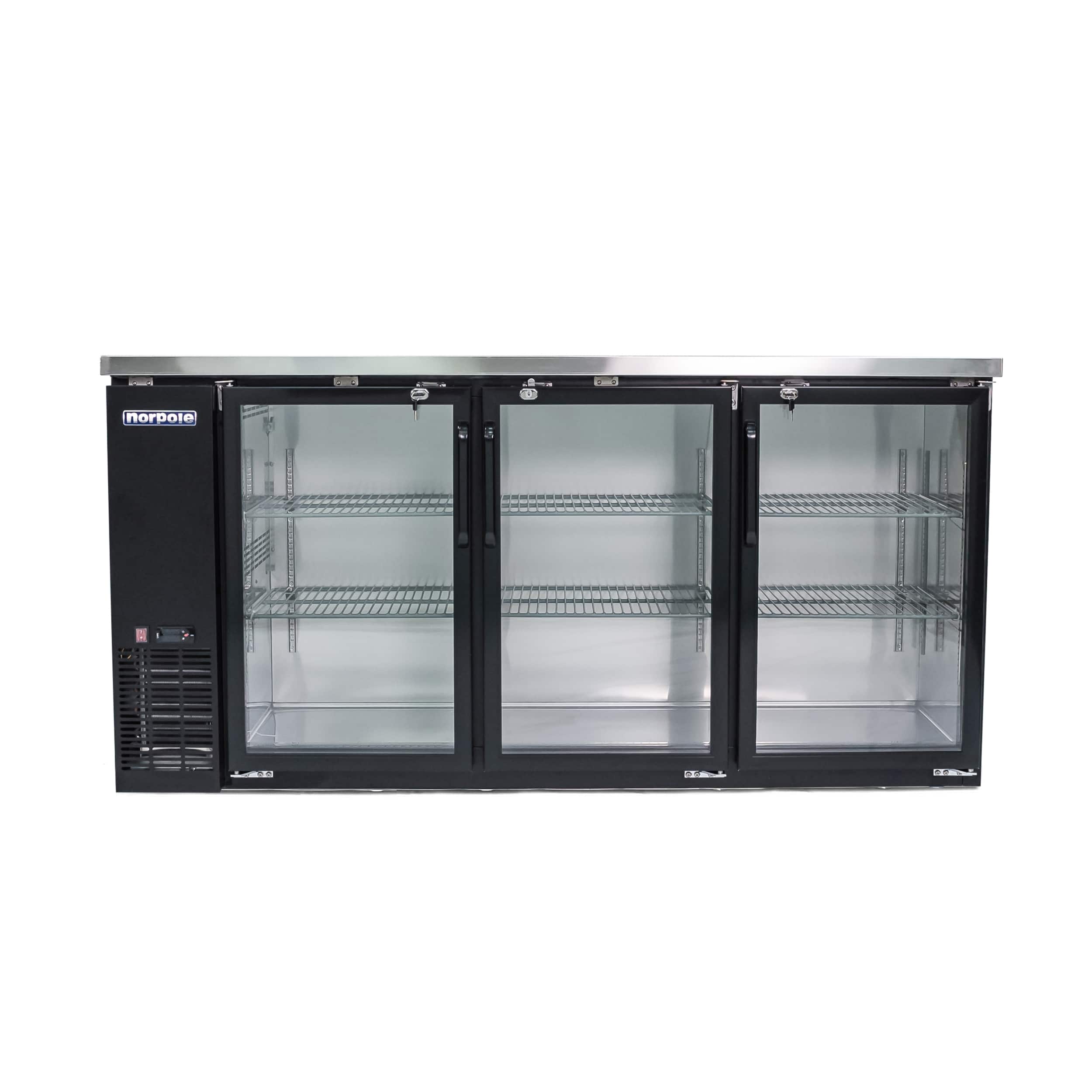 Magic Chef - Commercial 72 in. 20 cu. ft. 3-Door Under Bar Refrigerator - Black