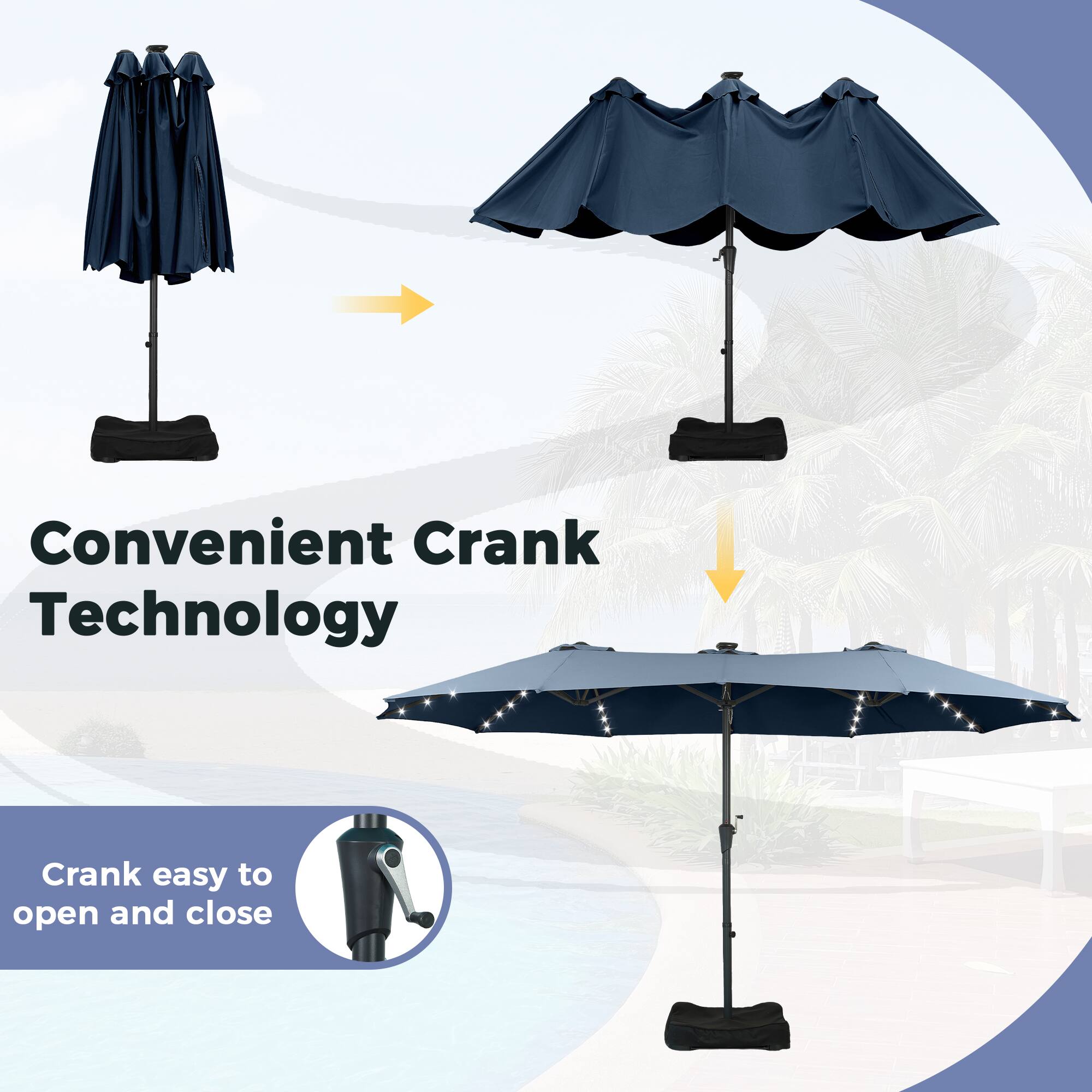 Convenient Crank Technology  
Crank easy to open and close