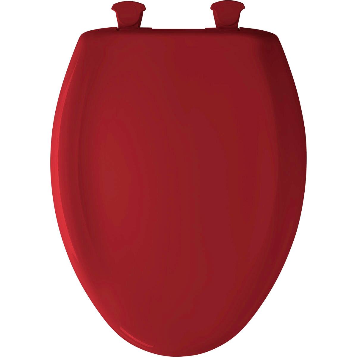 Angle. BEMIS - Bemis Elongated Plastic Toilet Seat in Red with STA-TITE Seat Fastening System, EasyClean and  WhisperClose Hinge - Red.