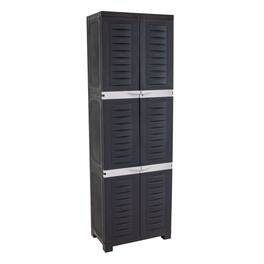 Sunnydaze - Lockable Storage Cabinet with 4 Adjustable Shelves - 72" - Shadow