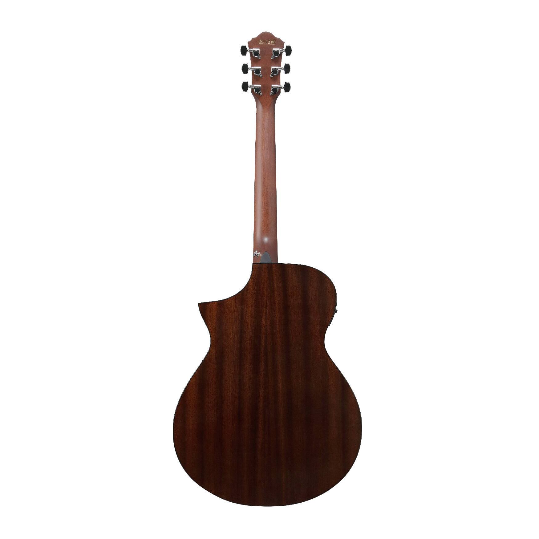 Angle. Ibanez - Ibanez AEWC16QA 6-String Acoustic-Electric Guitar (Transparent Black Sunburst).