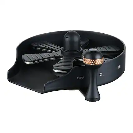Front. Boyel Living - 5 in. Stainless Steel Glass Rinser with Hot and Cold Water Supply Hoses and T-shaped 3 way Connectors in Matte Black - Matte Black.