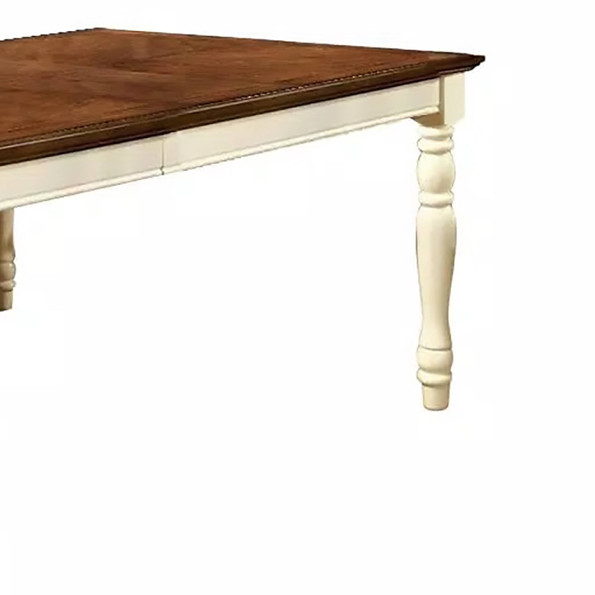 Alt View 3. Manhattan Lane - Harrisburg Cottage Dining Table, Vintage White & Dark Oak Finish - White & Dark Oakh.