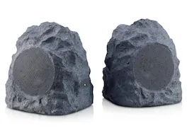 iHome - Rechargeable Bluetooth Outdoor Rock Speaker Set of 2 with TWS Linking - Gray