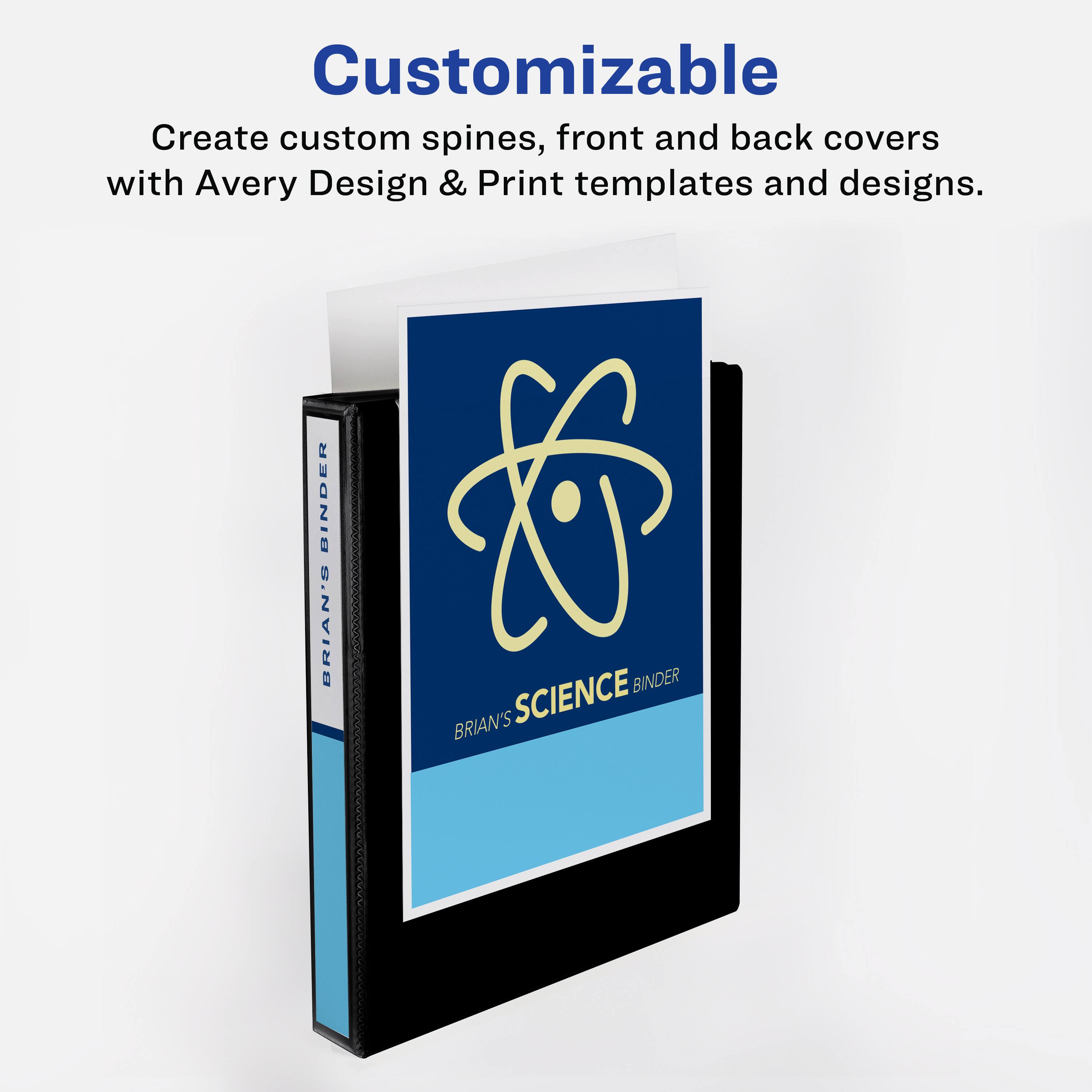 Customizable

Create custom spines, front and back covers with Avery Design & Print templates and designs.

BRIAN'S SCIENCE BINDER