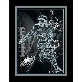 Fan Creations - Philadelphia Eagles 12'' x 16'' Framed Neon Player Print - Black