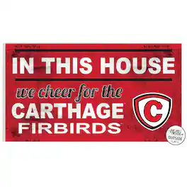 Jardine - Carthage Firebirds 11" x 20" Indoor/Outdoor In This House Sign - Red