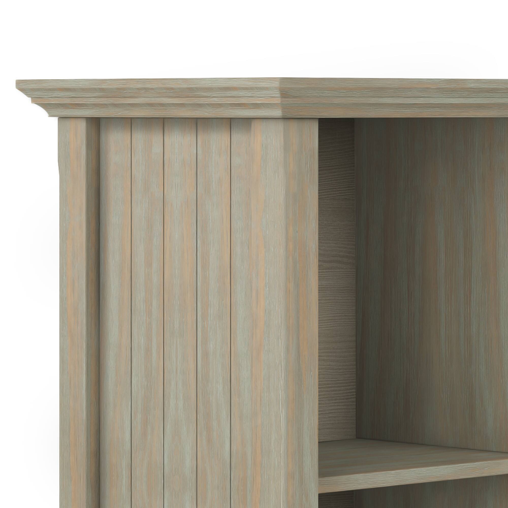 Left. Simpli Home - Acadian 8 Cube Storage Sofa Table - Distressed Grey.