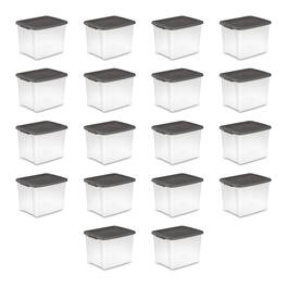 Sterilite - ShelfTotes 50 Quart Clear Latched Plastic Storage Container, 18 Pack