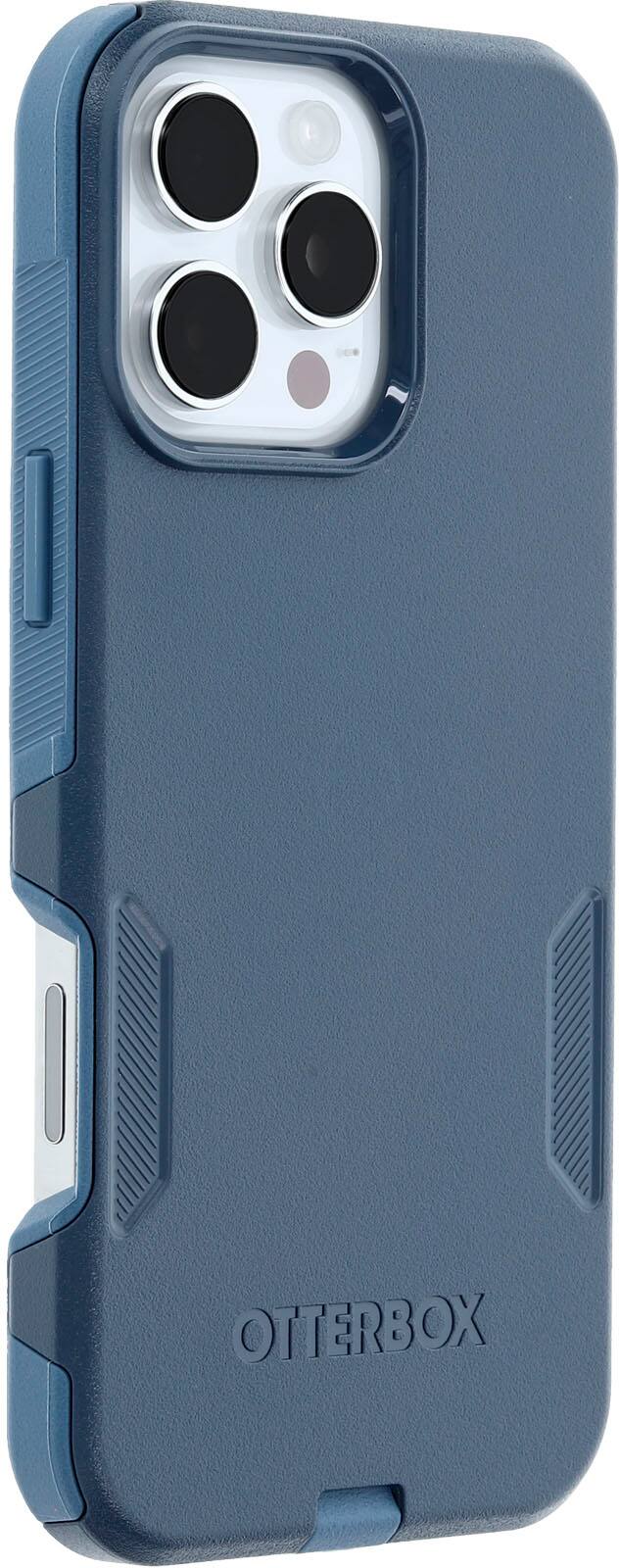 Angle. OtterBox - Commuter Series Hard Shell for MagSafe for Apple iPhone 16 Pro Max - Baby Blue Jeans.