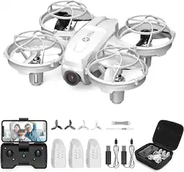 Holy Stone - Vision Mini Plus Pocket Camera Drone with 1080p FPV, Carrying Case and 3 Batteries