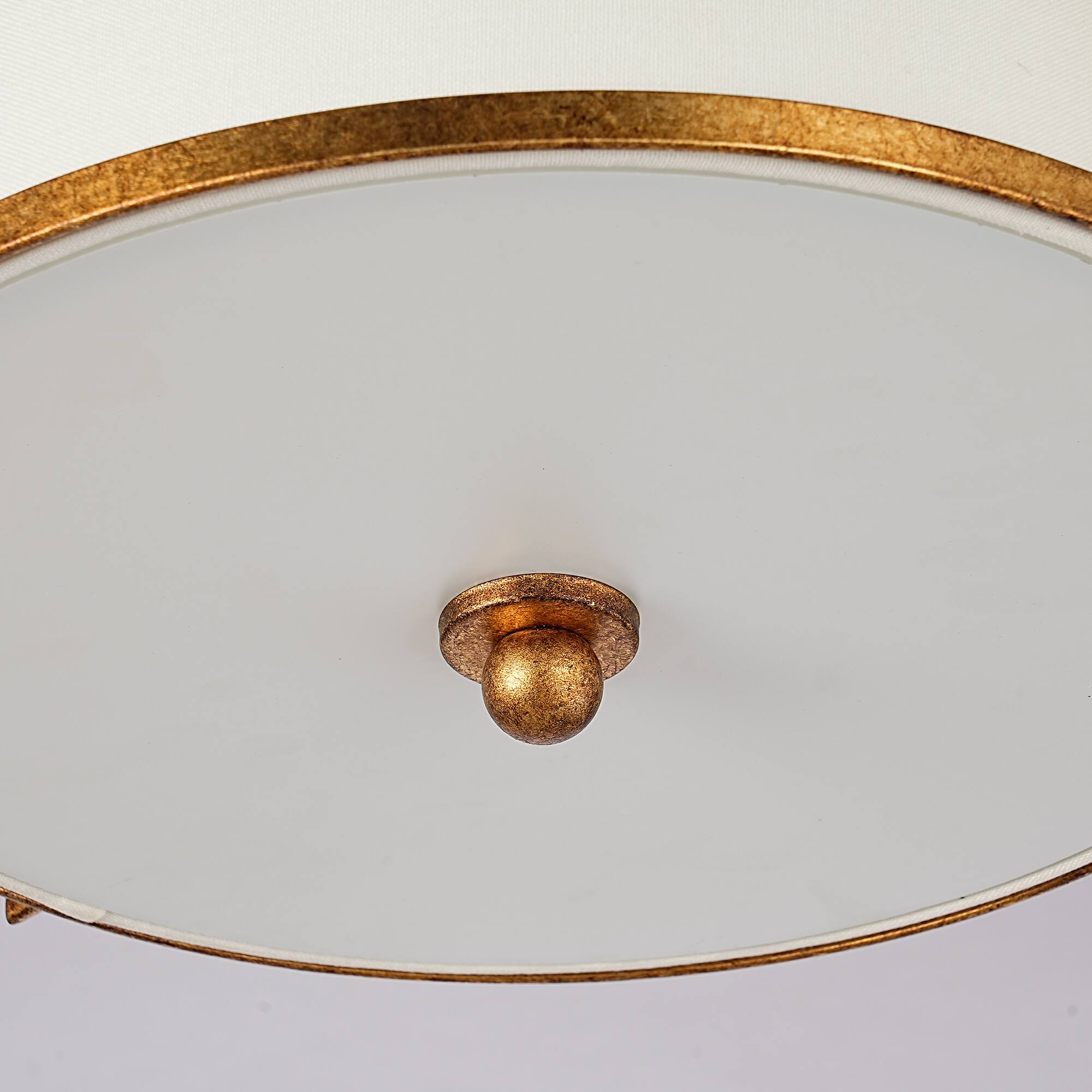Alt View 4. Parrot Uncle - 14 Inch Modern Fabric Semi Flush Mount 3 Light Drum Ceiling Light for Bedroom,Dining Room,Hallway - Gold.