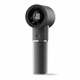 PRIMEPLUS - Handheld Portable Fan 6Speed, 5000mAh Rechargeable 15H, Pocket Turbo Fan with LED Display for Travel Camping Makeup Gift - Black