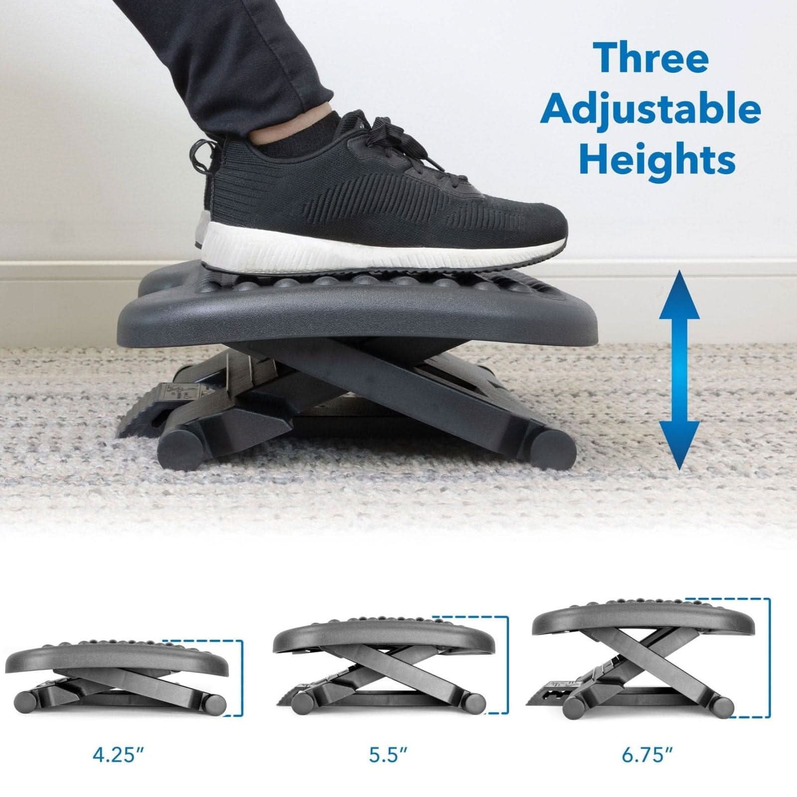 Three Adjustable Heights  
4.25"  
5.5"  
6.75"