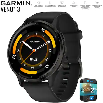 GARMIN VENU 3
- BRIGHT 1.4 AMOLED TOUCHSCREEN DISPLAY
- UP TO 14 DAYS OF BATTERY LIFE IN SMARTWATCH MODE
- DETAILED HEALTH AND WELLNESS INSIGHTS
- ADVANCED FITNESS FEATURES
- WORKS WITH THE GARMIN KUNTA CONNECT AND ANDROID SMARTPHONES
- LIGHTWEIGHT 45MM CASE WITH STAINLESS STEEL BEZEL
GARMIN 60
- 2 YR WARRANTY