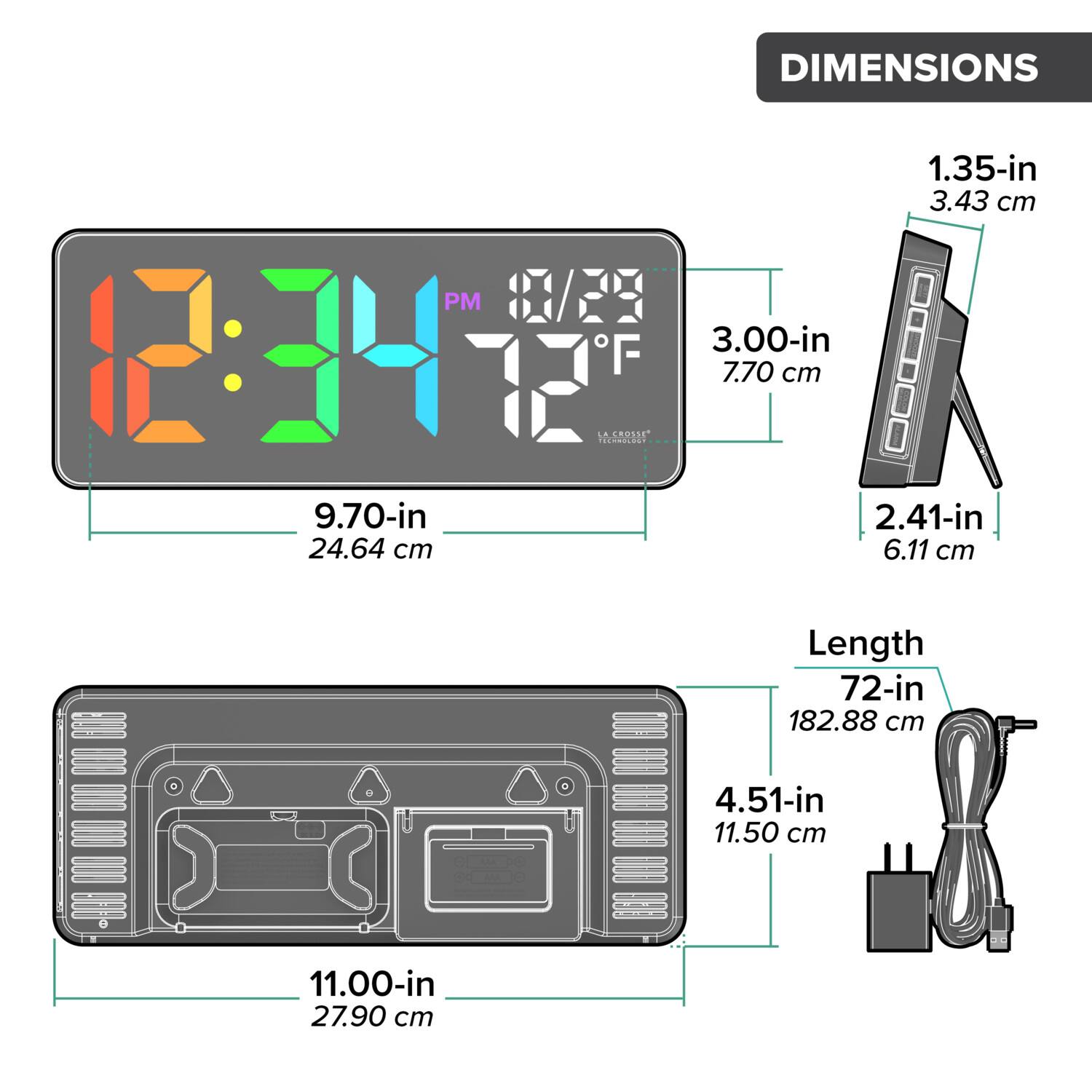 DIMENSIONS  
1.35-in 3.43 cm  
3.00-in 7.70 cm  
9.70-in 24.64 cm  
2.41-in 6.11 cm  
Length 72-in 182.88 cm  
4.51-in 11.50 cm  
11.00-in 27.90 cm