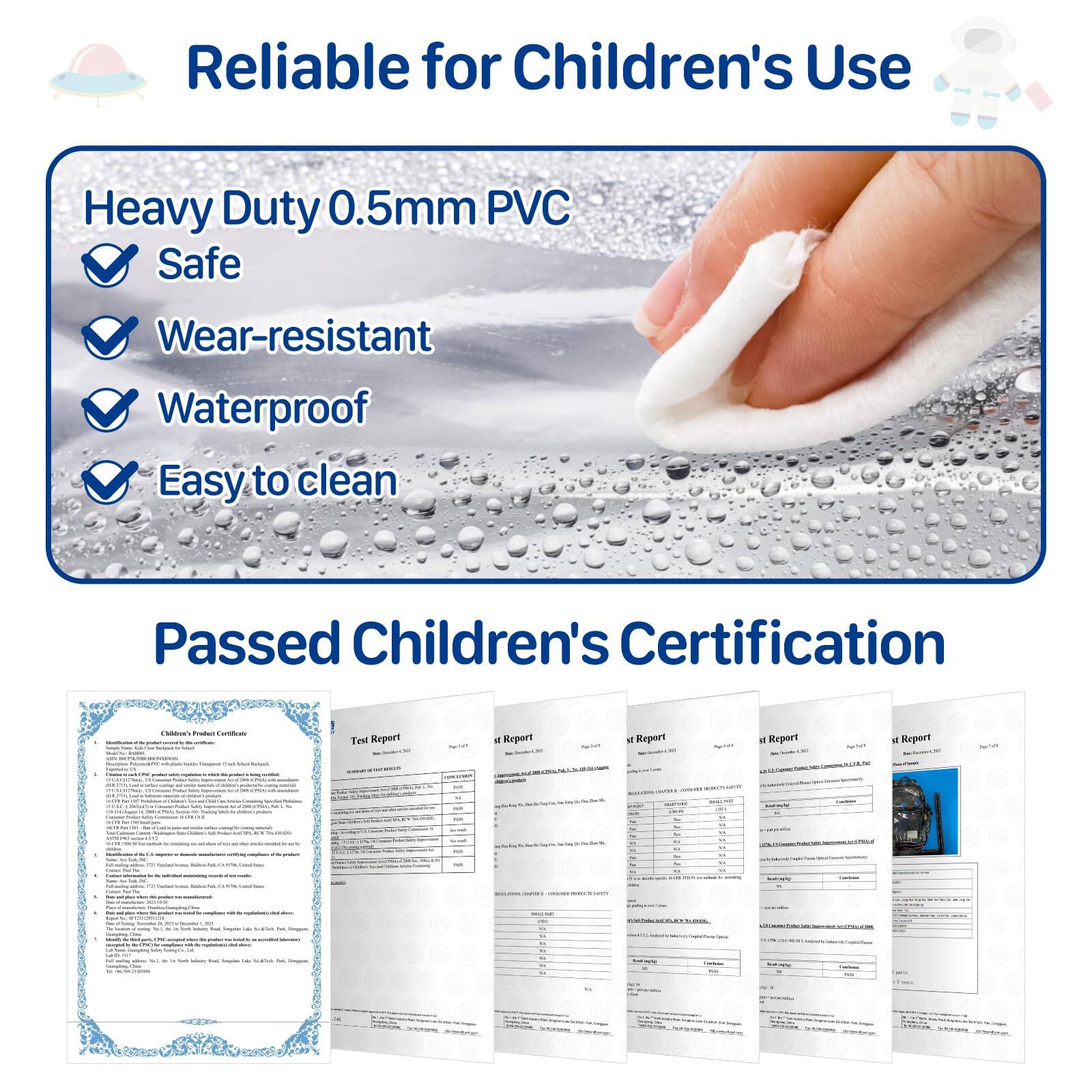 Alt View 3. Live At Space - 3pcs Clear Backpack For   15 Inch And Lunch Bag Pencil Case Set  Heavy Duty Transparent Bookbag School See Through Aged - 2pcs, B-deep Purple Unicorn-Backpack & Pencil Cas.