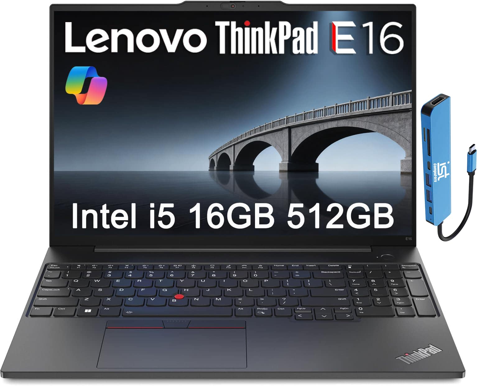 Lenovo - ThinkPad E16 16" WUXGA Laptop - Intel Core i5 with 16GB Memory - 512GB SSD - Windows 11 Pro - Black