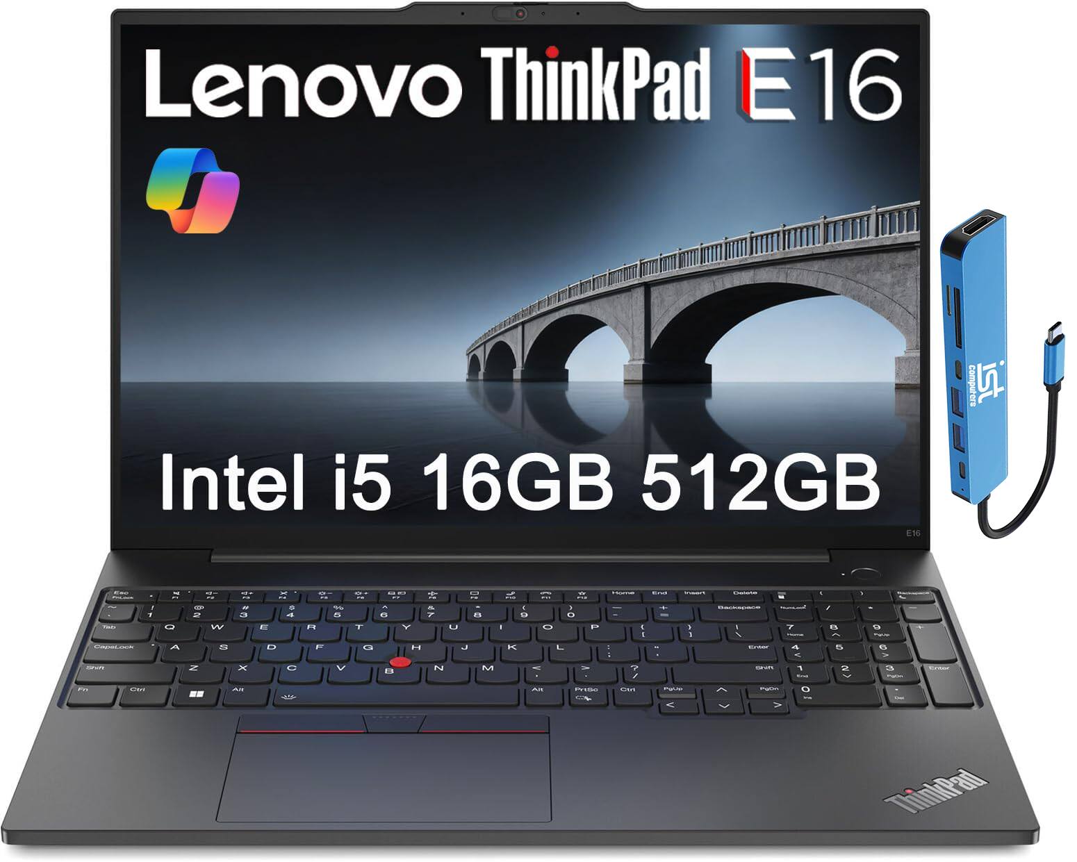 Lenovo - ThinkPad E16 16" WUXGA Laptop - Intel Core i5 with 16GB Memory - 512GB SSD - Windows 11 Pro - Black