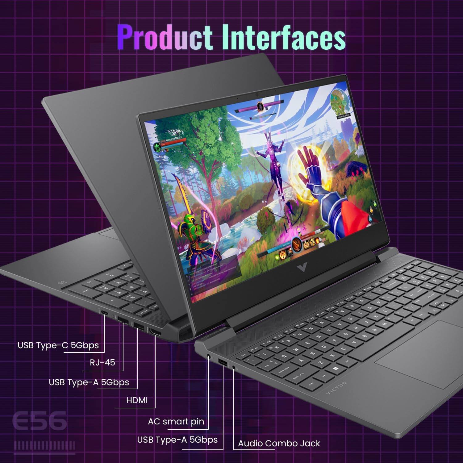 Product Interfaces

- USB Type-C 5Gbps
- RJ-45
- USB Type-A 5Gbps
- HDMI
- AC smart pin
- USB Type-A 5Gbps
- Audio Combo Jack