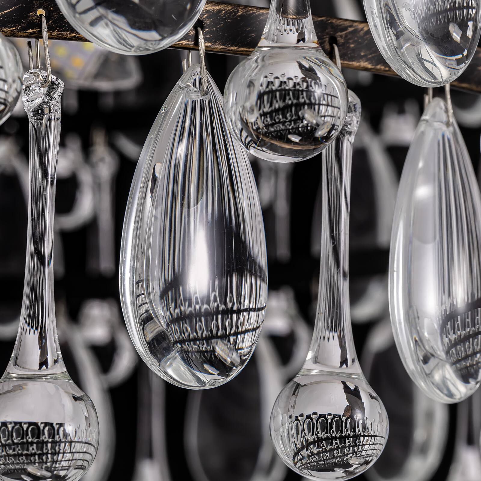 Alt View 2. Siljoy - 28-Inch 9-Light Vintage Antique Bronze Crystal Chandelier with Adjustable Chain for Dining Room, Foyer, and Bedroom - Black.