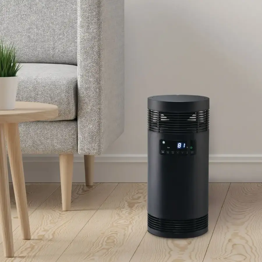 Alt View 17. Lifesmart - 360 Surround Ceramic BlackTower Heater with Handle - Black.
