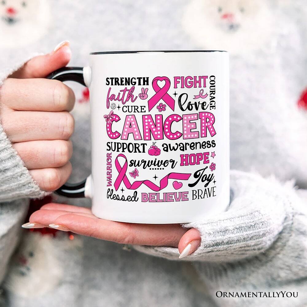 Sure, here is the corrected and grouped text from the image:

---

**STRENGTH**  
**faith**  
**+ CURE**  
**CANCER**  
**SUPPORT**  
**awareness**  
**survivor**  
**HOPE**  
**Joy**  
**blessed**  
**BELIEVE**  
**BRAVE**  

**FIGHT**  
**COURAGE**  
**love**  
**WARRIOR**  

**ORNAMENTALLY YOU**

---