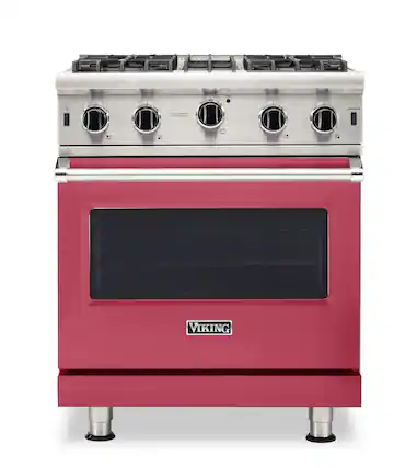 Front. Viking - 5-Series Gas Open Burner Range - Valentine.