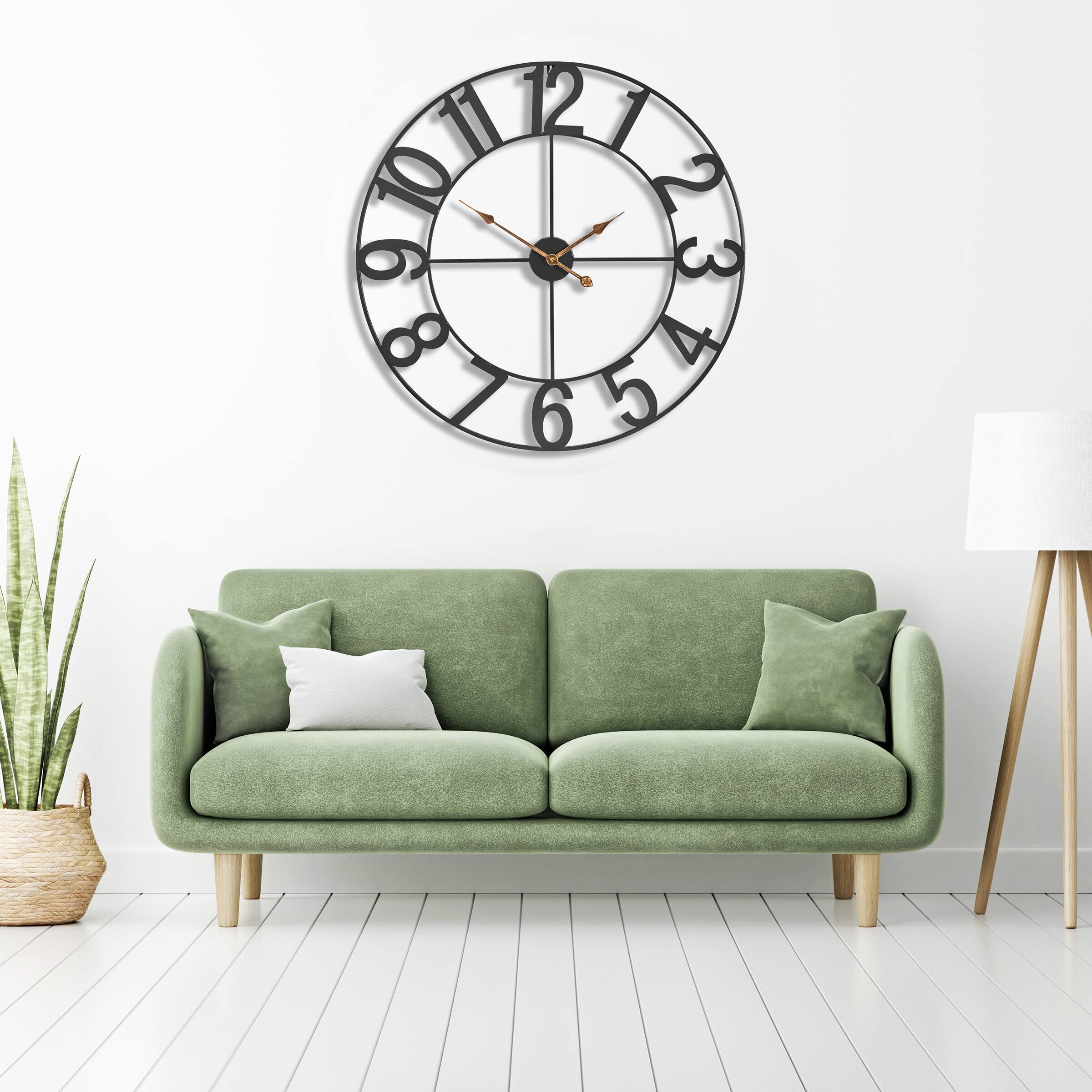 Alt View 4. Sorbus - Sorbus Large Wall Clock, Wall Clock for Kitchen, 32 inch Wall Clock Decorative, Battery Operated Analog Large Clock - Silver.