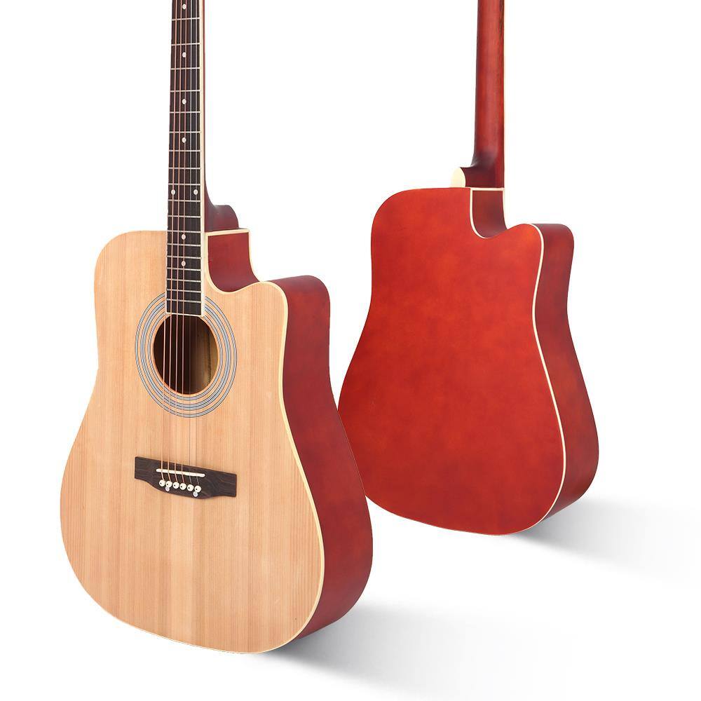 Alt View 3. Winado - 41'' Full Size Folk Guitar, Notch Spruce Panel Matte Edging Acoustic Cutaway Guitar Kit Set.