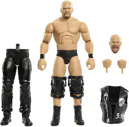 Mattel - WWE Elite Collection 6" Summerslam Stone Cold Steve Austin Action Figure with Jesse Ventura - COLLECTIBLES - Multicolor