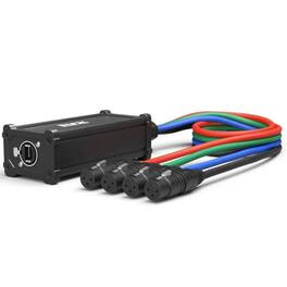 Lyxpro - 4‑Channel 3′ XLR to RJ45 Ethercon Breakout | Compact Audio Interface Snake - Black