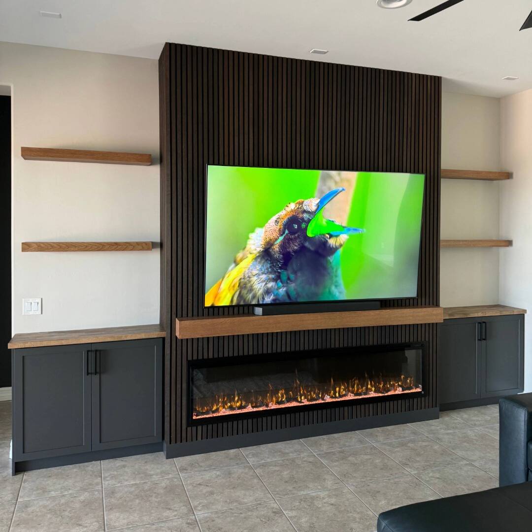 Alt View 7. Touchstone Home Products - 100 in. Wall Mounted Recessed Sideline Elite Pro Smart Electric Fireplace 1500W - Black.