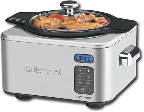 Angle Standard. Cuisinart - 4-Quart Slow Cooker - Brushed Stainless-Steel.