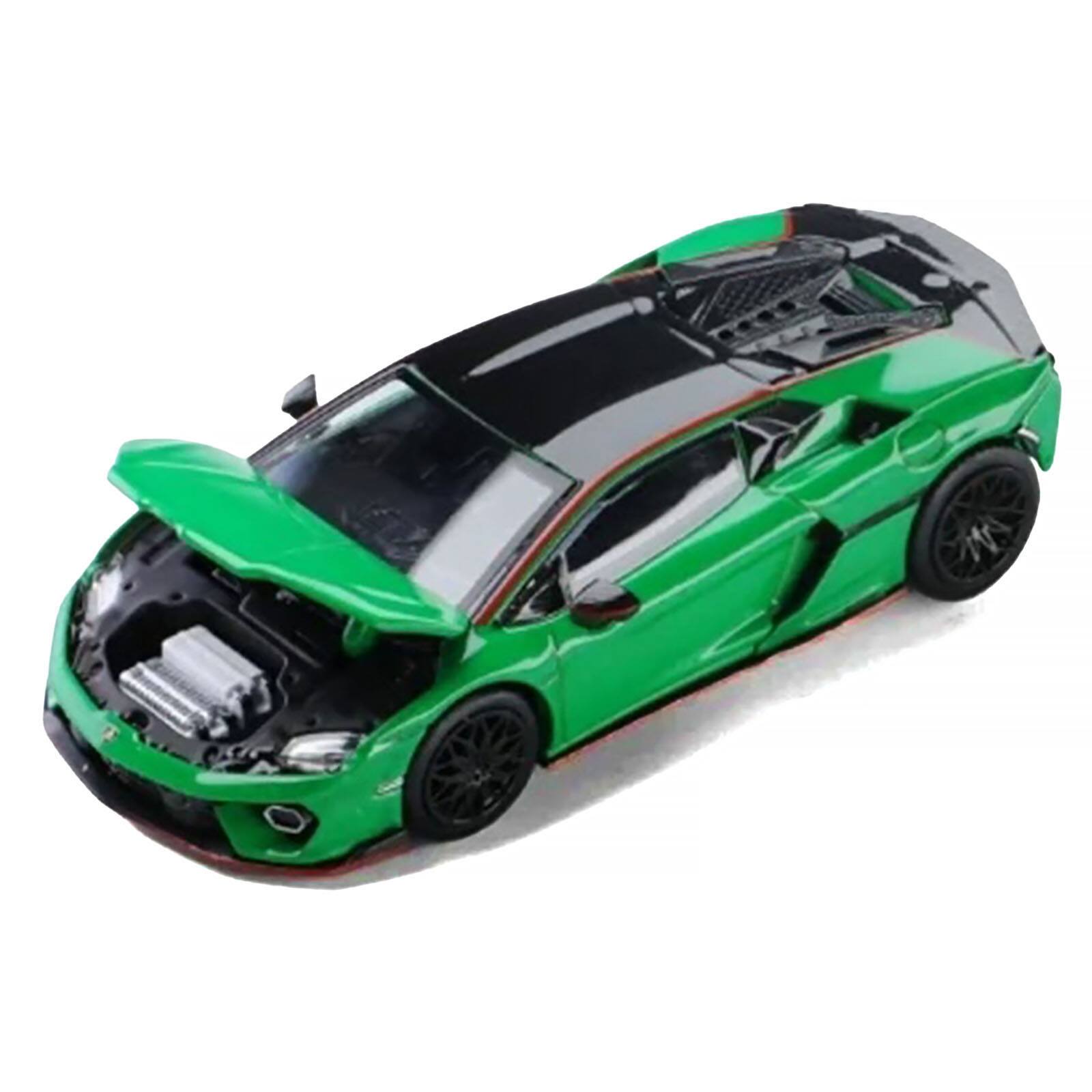 Alt View 1. Trends Hobby - Lamborghini Temerario Green with Black Topdie 1/64 Diecast Model Car by Trends Hobby.