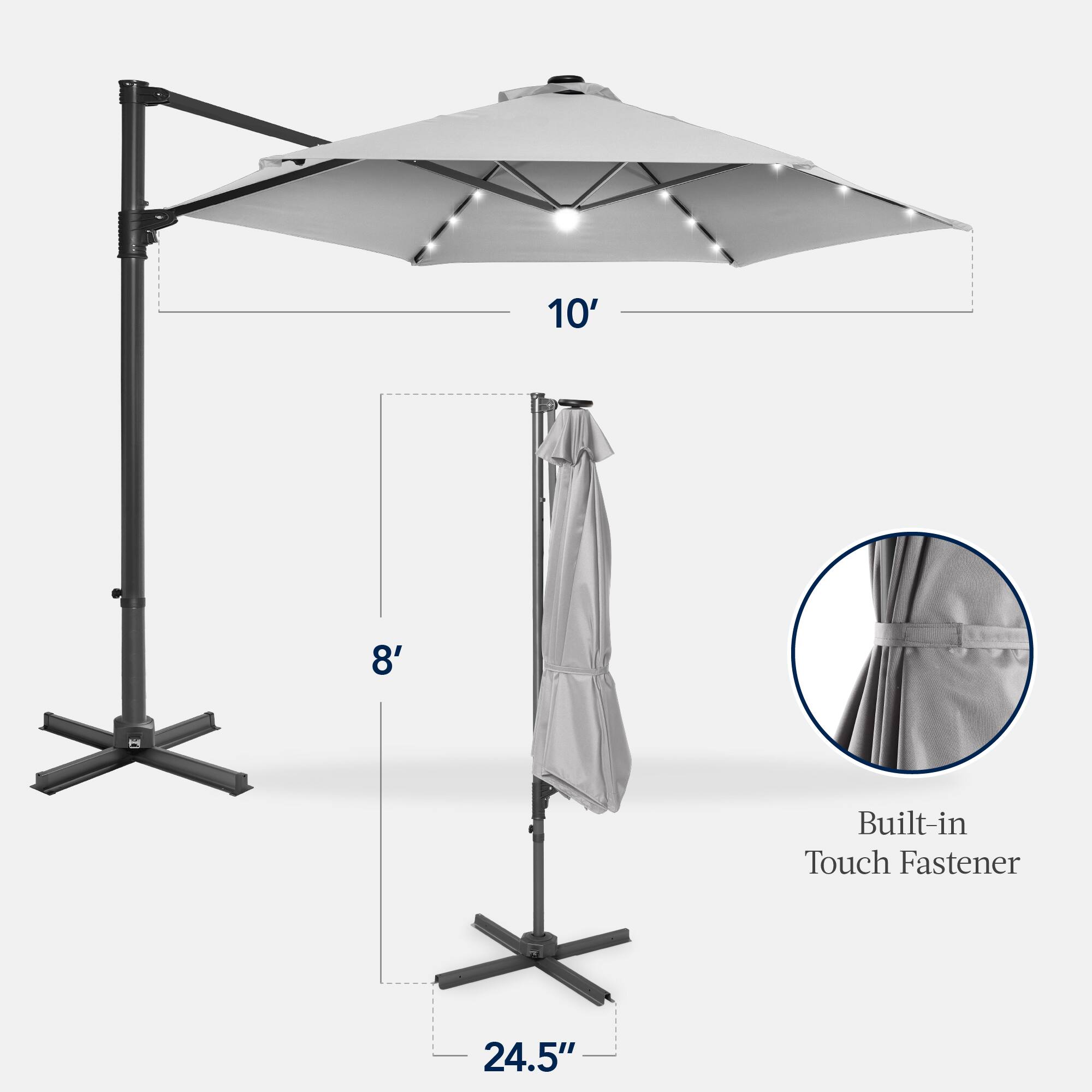10' 8' Built-in Touch Fastener 24.5"