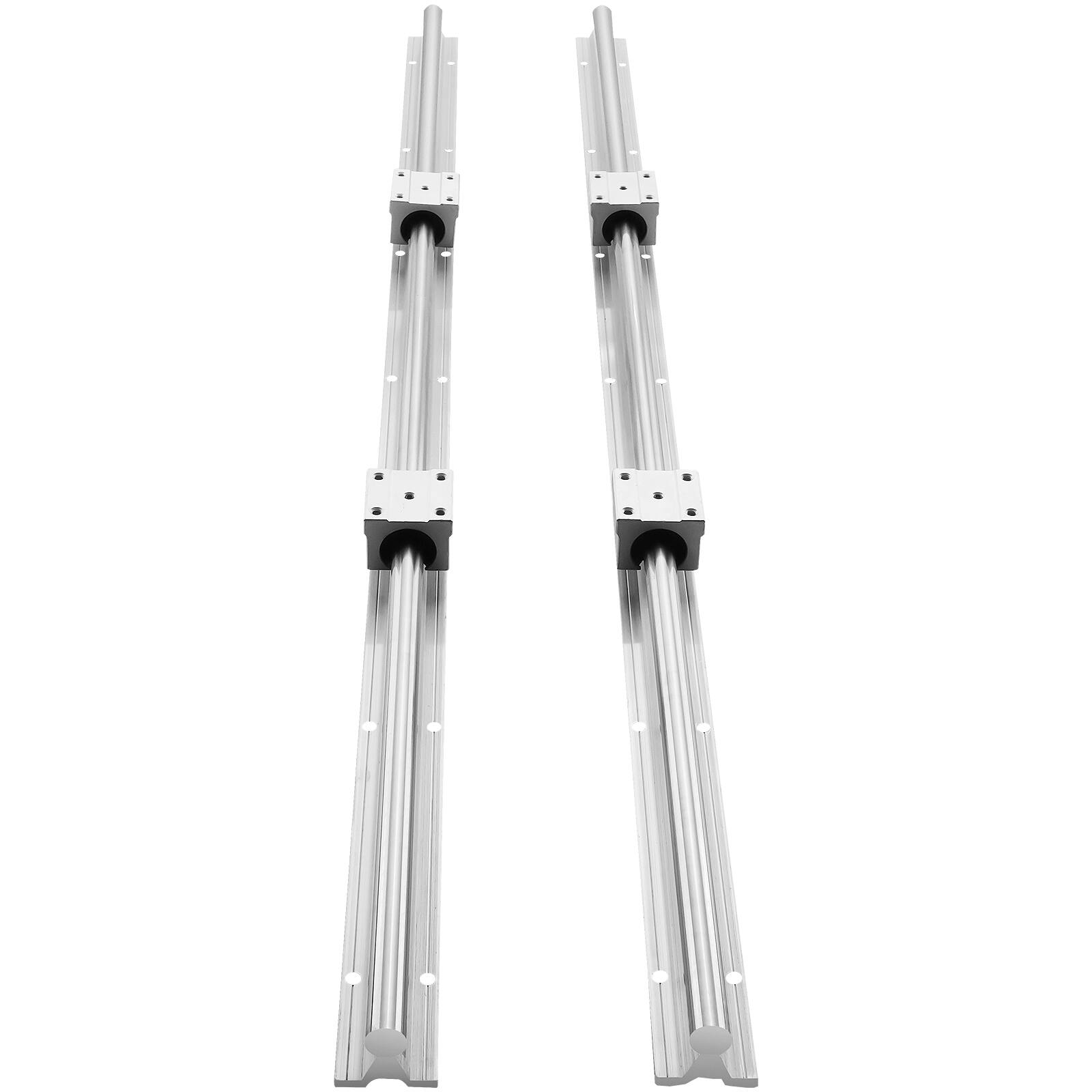 Alt View 5. VEVOR - Linear Guide Rail Set, SBR16 1000mm, 2 PCS 39.4 in/1000 mm SBR16 Guide Rails and 4 PCS SBR16UU Slide Blocks - Silver.