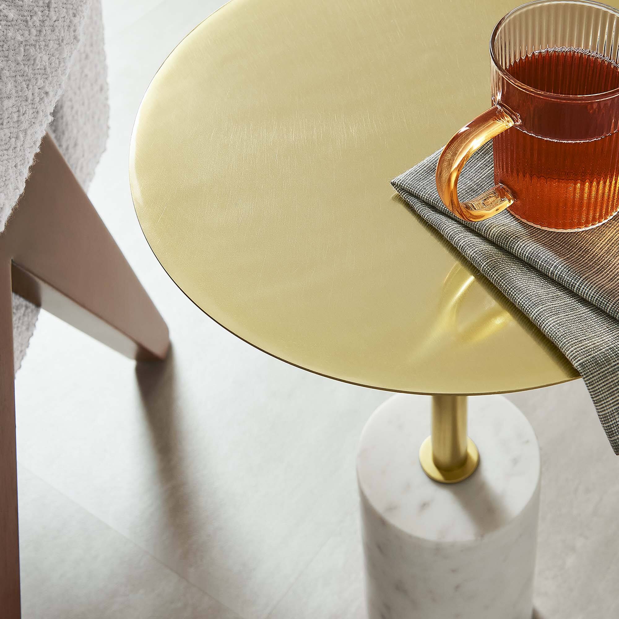 Alt View 2. Modway - Lyric Round Side Table by Modway - White Brass.