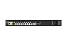 Front. NETGEAR - GSM4212P Managed L2/L3 Gigabit Ethernet (10/100/1000) Power over Ethernet (PoE) 1U Black.
