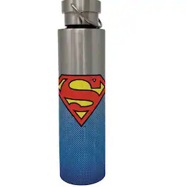 Spoontiques - DC Comics Superman Logo Stainless Steel Bottle with Twist Lid 24 ounces - Silver