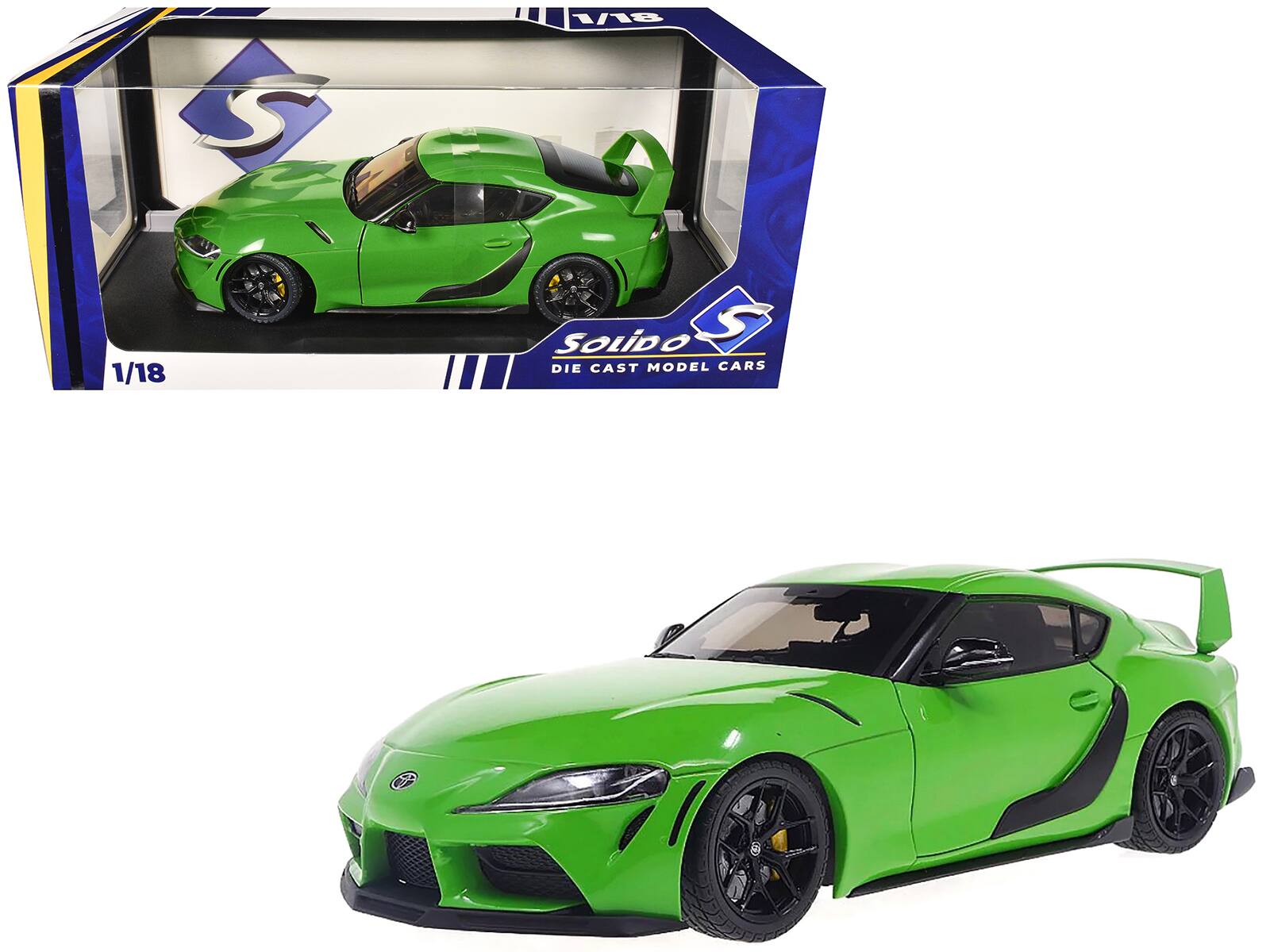 2023 Toyota GR Supra "StreetFighter" Green 1/18 Die Cast Model Car by Solido - Multicolor
