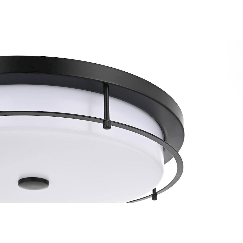 Alt View 2. Living District - Kolson 20 Inch Led Flush Mount Ceiling Light In Black - Black.