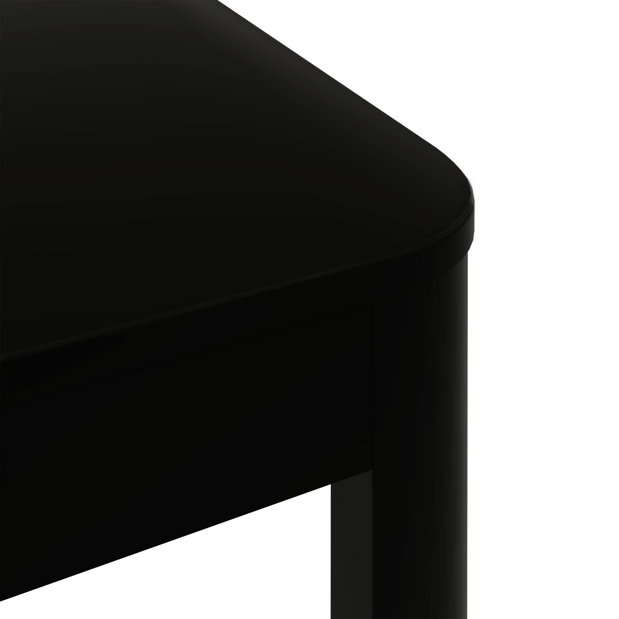 Alt View 3. Plank+Beam - Modern Rounded Rectangular Coffee Table (40in x 20in / 1020mm x 510mm), Black - Black.