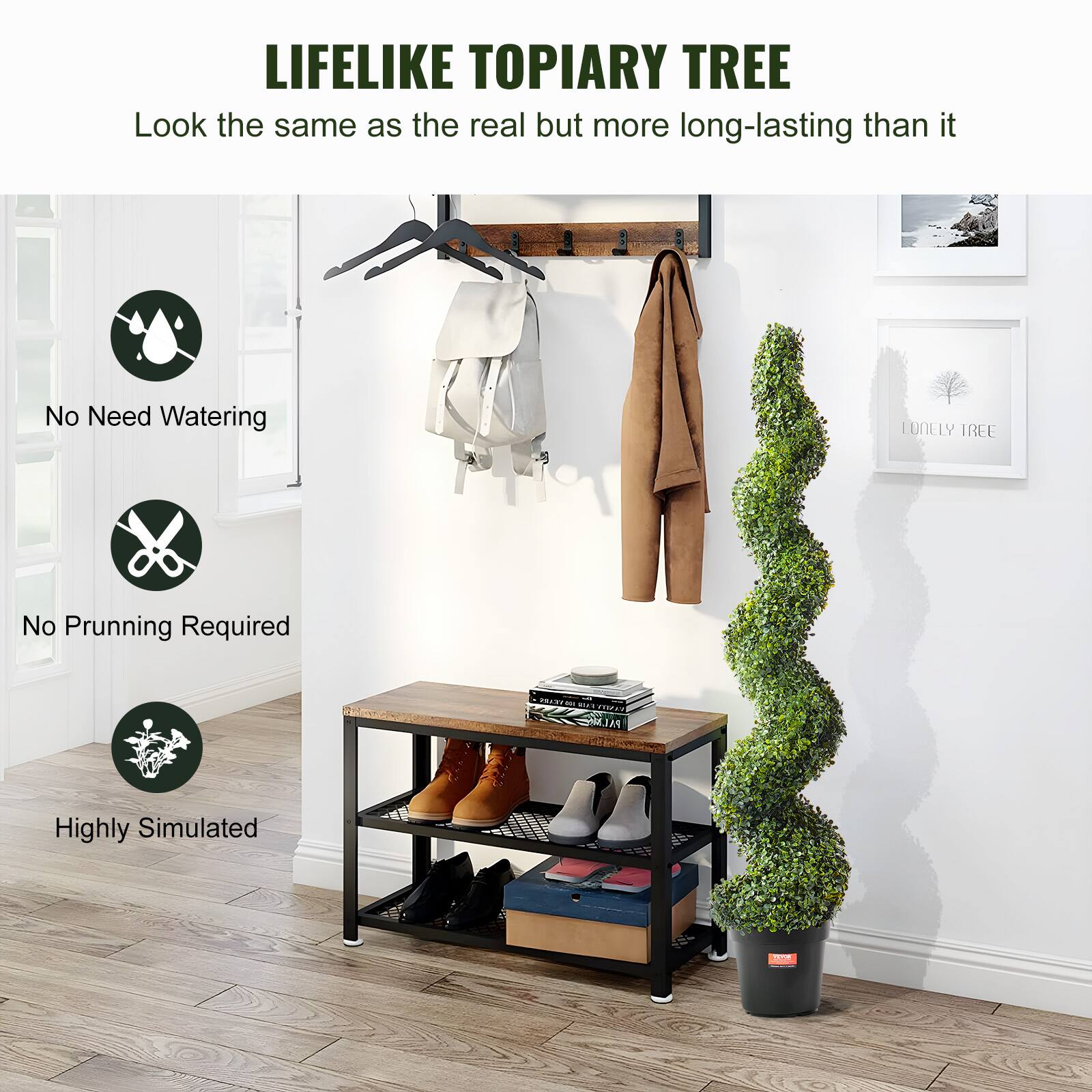 LIFELIKE TOPIARY TREE  
Look the same as the real but more long-lasting than it  

No Need Watering  
No Prunning Required  
Highly Simulated  

LONELY TREE
