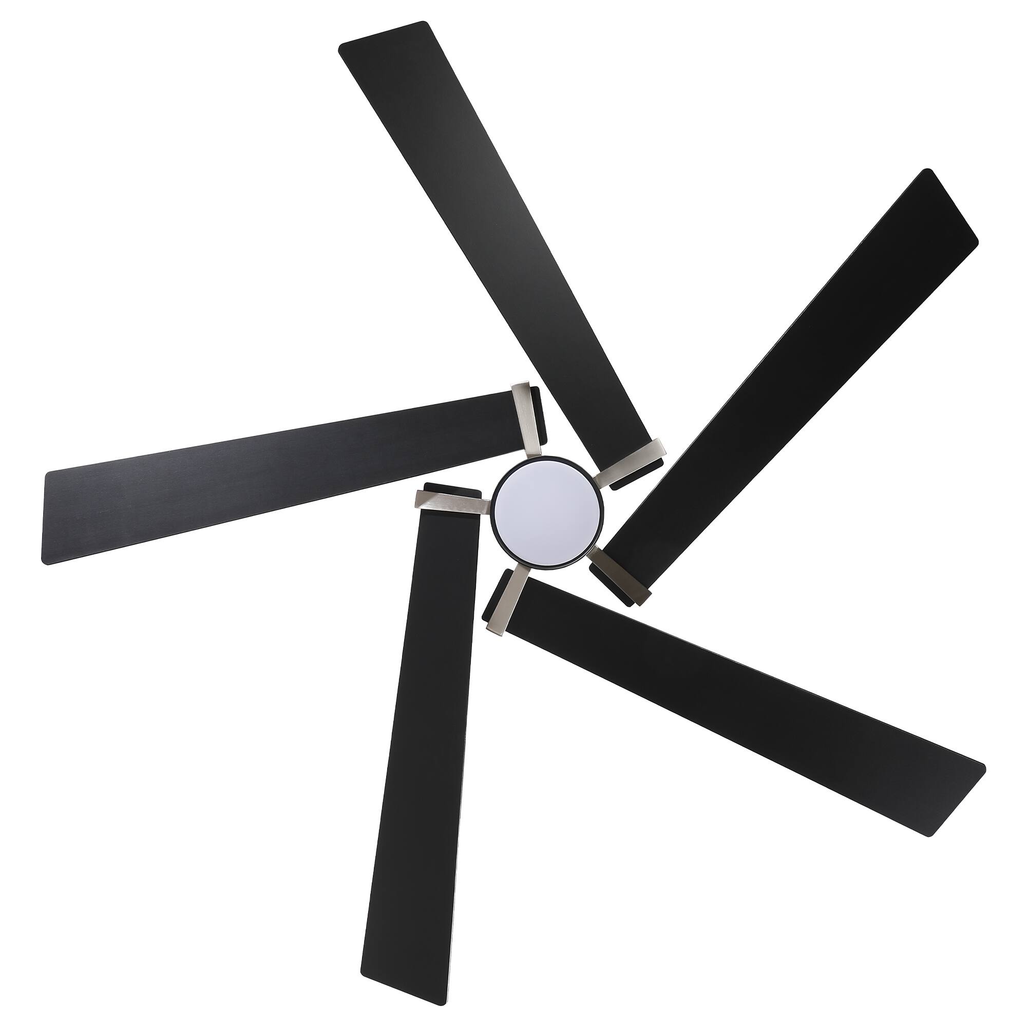 Alt View 8. Parrot Uncle - 60" Modern Black LED Ceiling Fan with Remote Control and Reverible Blades - Black.