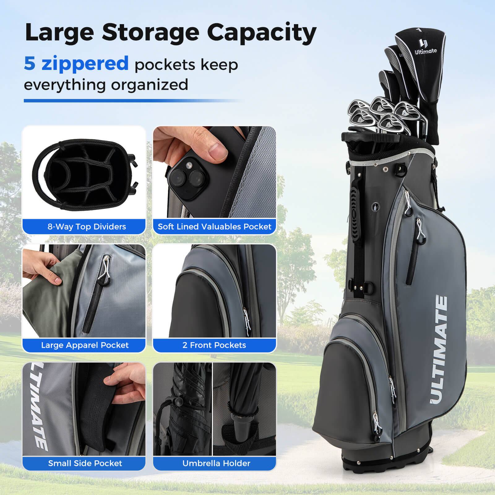Costway Men's Complete Golf Clubs Package Set 10 Pieces Includes