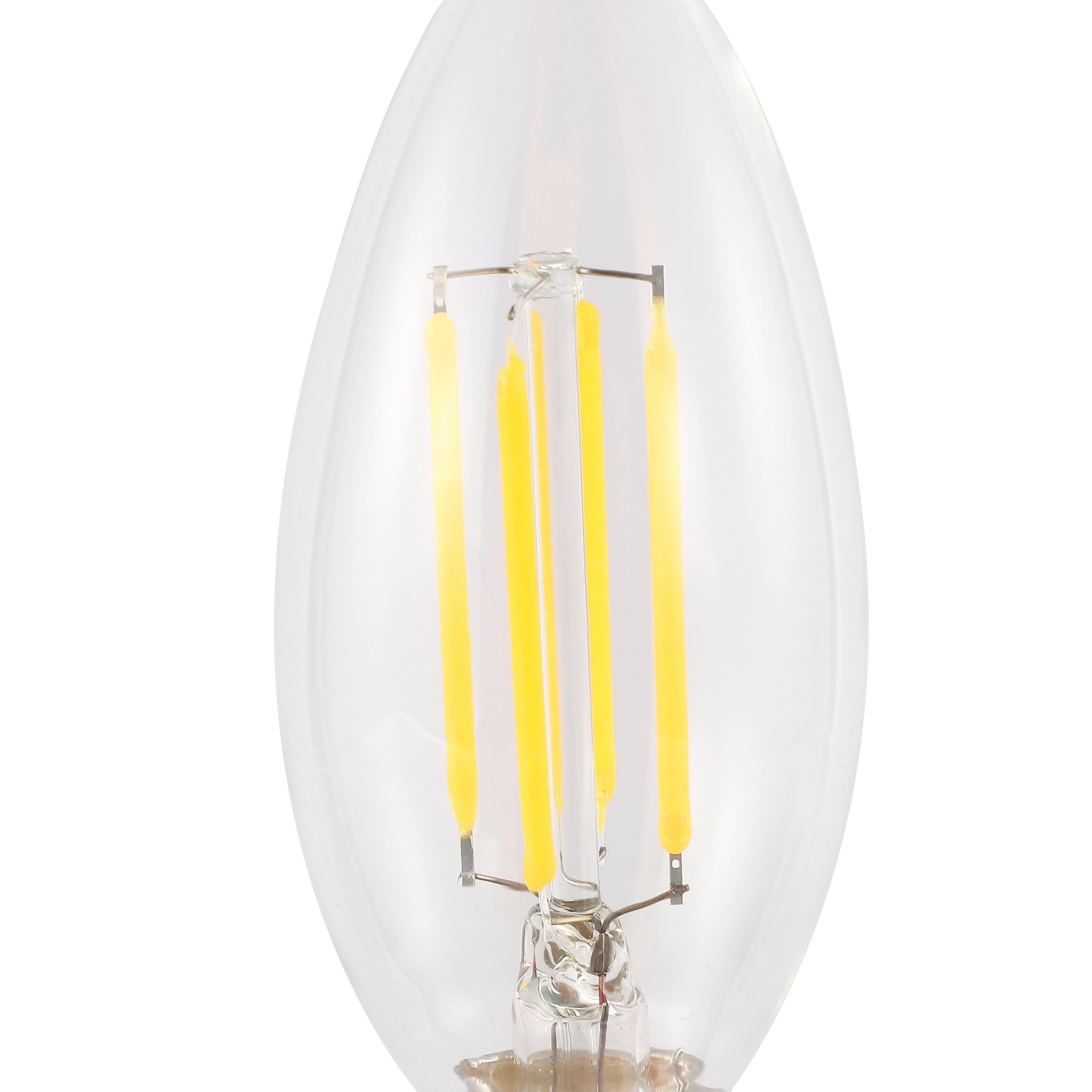 Alt View 3. Jonathan Y - Vintage Non-Dimmable C35-4W LED Edison Bulbs with E12 Base, 80+ CRI, Warm White 2700K, 420 Lumens, Clear (Pack of 6) - Clear.