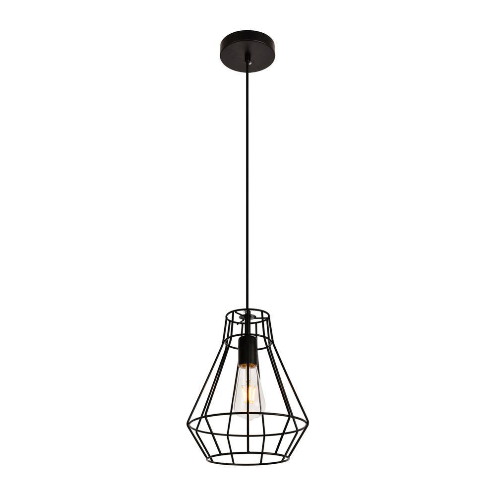 Alt View 2. Living District - Jago Collection Pendant D9.1 H12.3 Lt:1 Black Finish - Black.